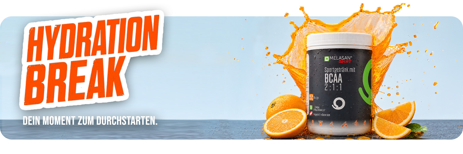 Sportgetränk Elektrolyte Aminosäuren BCAA Orange