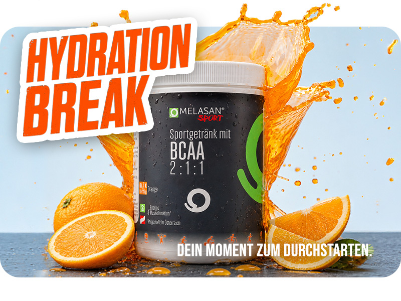 Sportgetränk Elektrolyte Aminosäuren BCAA Orange